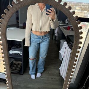 Zara crop sweater hoodie